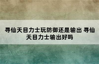 寻仙天目力士玩防御还是输出 寻仙天目力士输出好吗